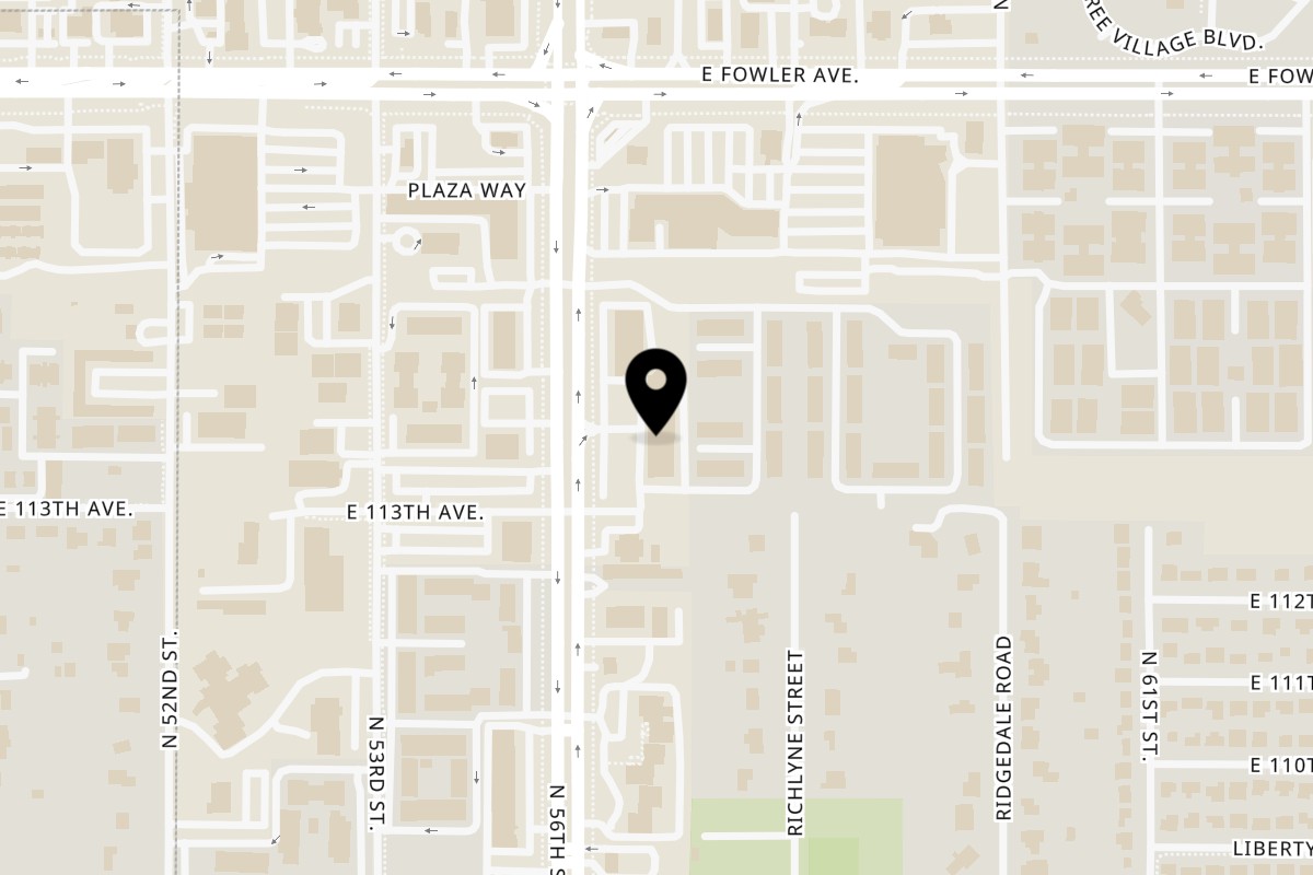 Map showing the location of Saigon Bay on 11301 N 56th St in Temple Terrace